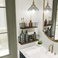 Lot de 4 Étagères Murales en Bois pour Rangement et Décoration Murale – Idéal Salles de Bain, Salons, Chambres et Cuisines