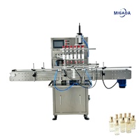 Machine de remplissage de liquides verticale automatique à 6 têtes, en acier inoxydable, avec contrôle PLC, remplisseuse de bouteilles haute précision pour parfum, jus, huile