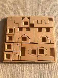 Blocchi di costruzione in legno Set di accatastamento castello giocattoli con cubi trasparenti arcobaleno per i bambini gioco aperto - Product Image 3