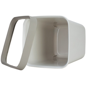 Deli Trash Can 10L Light Gray Rectangular Plastic Indoor Household Waste Bin - Product Image 2