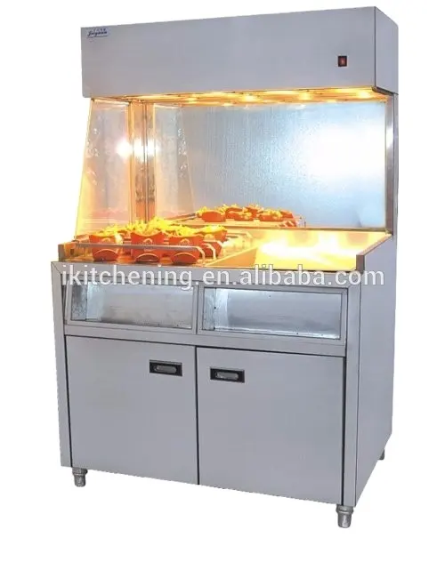 Lanche comercial máquina de aço inoxidável henny penny chips display aquecedor/batatas fritas francesas