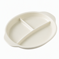 Assiette en céramique à compartiments pour le contrôle des portions, assiette de dîner, assiette de petit-déjeuner, vaisselle divisée