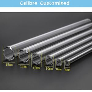 Venta Directa de Fábrica, Pajitas de Vidrio Reutilizables de Borosilicato de Alta Resistencia al Calor, Coloridas, para Beber Agua - Product Image 3