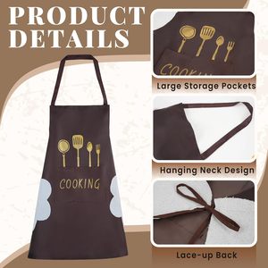 <b>Hand</b>-<b>wiping</b> Kitchen Household Cooking Apron Men Women Oil-proof Waterproof PVC Lightweight Durable Waist Fashion Apron - Product Image 3