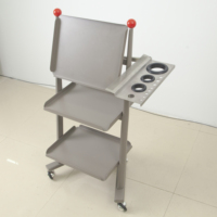 Chariot de Salon Moderne en Acier Inoxydable Durable avec 4 Roues, Équipement de Beauté pour Hôtel, Hôpital, Bureau, Salon, Noir
