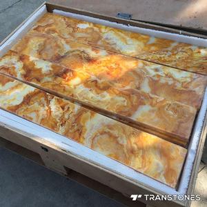 เทียมน้ำผึ้งนิลแผงแผ่นอะคริลิห้องอาบน้ำฝักบัวผนังแผง Alabaster ราคากรุผนังในร่ม - Product Image 5