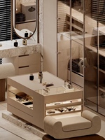 Système de dressing modulaire sur mesure pour chambre à coucher avec tiroirs à fermeture douce et armoire murale complète