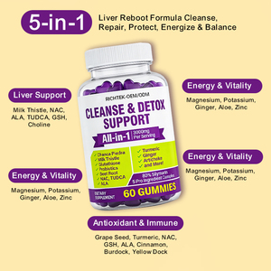 OEM özel etiket anti-alkol karaciğer temizlemek detoks onarım rahatlatmak 1500Mg süt Thistle Anti Hangover Gummies - Product Image 4