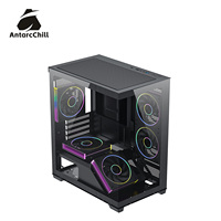 AntarcChill Black Mid Tower Dual Compartment PC Case Support MATX ITX 240 Radiator USB 3.0 Wholesale