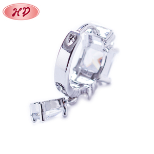 Orecchini a Cerchio Trendy 2019 in Oro 18K con Zirconi, Gioielli Economici Cinesi per Donna con Argento - Product Image 5