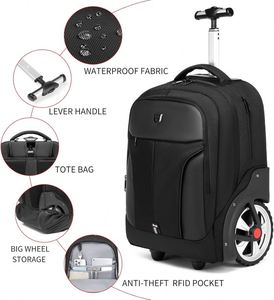 Tekerlekler ile ücretsiz örnek çanta su itici tekerlekli seyahat Duffel bagaj ile rulo sırt çantası hava yastığı yeni tasarım İsviçre sırt çantası - Product Image 1