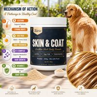 Complément alimentaire pour la peau et le pelage des chiens, poudre de lécithine 200g, à mélanger avec la nourriture, formule beauté quotidienne, pack économique en vrac
