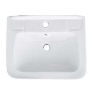 Lavabo mural carré moderne 36x45cm LP83 en porcelaine avec forme ovale pour hôtels et salles de bain - Product Image 3