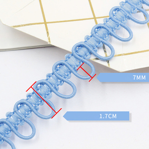 Toptan 1.<span class=keywords><strong>7</strong></span> Cm mavi Polyester elastik kulak düğmesi toka kemer ilmekli kauçuk dize kilit dantel şerit kürk yaka çanta Clothin için - Product Image 4