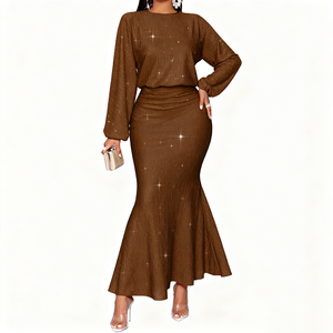 <span class=keywords><strong>Robe</strong></span> <span class=keywords><strong>de</strong></span> soirée longue à manches longues, sexy, scintillante, à queue <span class=keywords><strong>de</strong></span> poisson, taille haute, pour femmes grandes tailles, collection automne - Product Image 4