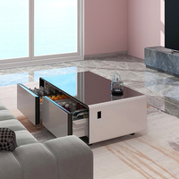 Table basse intelligente Primst de style nouveau avec tiroirs réfrigérés, grande capacité de rangement, gain de place pour le salon