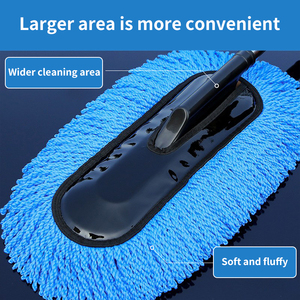 Cepillo de microfibra azul 3 en 1 para lavado de coches, cepillo de limpieza suave de mango largo para coches y ruedas - Product Image 5