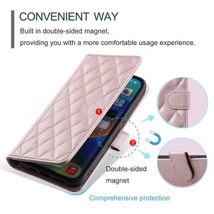 Usine Diamant Conception Fente Pour Carte Béquille Cas Sangle pour <span class=keywords><strong>Huawei</strong></span> <span class=keywords><strong>P30</strong></span> Lite En Cuir Portefeuille Flip Mobile Téléphone Sacs Cas - Product Image 4