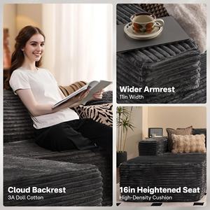 Sofá <span class=keywords><strong>cama</strong></span> seccional en forma de L convertible multifunción Modular negro moderno sofá <span class=keywords><strong>cama</strong></span> <span class=keywords><strong>chaise</strong></span> <span class=keywords><strong>longue</strong></span> dos almohadas tela de pana espuma - Product Image 3