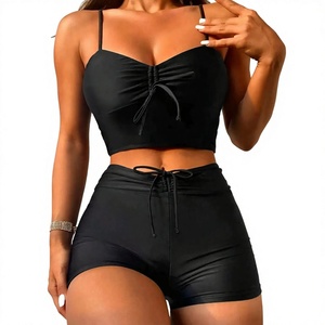 <b>Ladies</b> Modest Plaid Swim Dress <b>with</b> <b>Shorts</b> Two Piece <b>Swimsuit</b> Quick Dry Beachwear Comfortable Front Logo <b>for</b> Women - Product Image 1