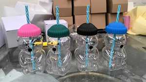 Bán buôn nhà máy ly uống nước hình gấu bông bằng thủy tinh, ly cà phê và nước ép dùng cho trà, sữa, dùng trong nhà hàng - Product Image 4