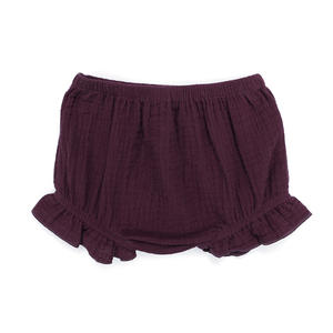 Boutique Children Clothing Hot Selling Solid Color Elastic Waist Double Gauze Fabric Baby <strong>Girl</strong> <strong>Shorts</strong> - Product Image 2