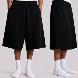 <span class=keywords><strong>Pantaloncini</strong></span> da <span class=keywords><strong>uomo</strong></span> in felpa di <span class=keywords><strong>cotone</strong></span> 100% personalizzati, 460GSM, a vita media, pesanti, ampi, tinta unita, <span class=keywords><strong>taglie</strong></span> <span class=keywords><strong>forti</strong></span>, effetto distressed, stile jogger - Product Image 2