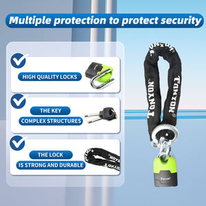 Serrures Tonyon <span class=keywords><strong>ART</strong></span> 4 étoiles Anti-vol Vélo Haute sécurité Chaîne de verrouillage robuste Cadenas pour vélo Moto Chaîne de verrouillage - Product Image 3