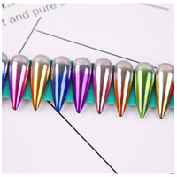 Ensemble de poudres pour nail art professionnel à usage en salon, 12 couleurs, avec effets holographiques et chromés