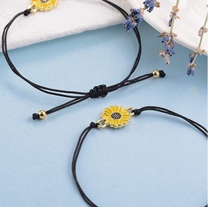 Pulsera de algodón con cera de girasol para mujer, brazalete con abalorios de flores, <span class=keywords><strong>tobillera</strong></span>, <span class=keywords><strong>Surf</strong></span> - Product Image 5