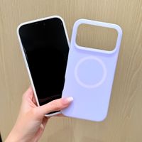 Coque de téléphone portable magnétique en Silicone liquide de gelée de couleur chaude pour iPhone 17 Air 16 15 14 13 12 Pro Max couverture en flanelle en microfibre