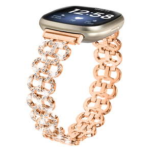 ステンレス鋼<span class=keywords><strong>Fitbit</strong></span> <span class=keywords><strong>Versa</strong></span> 4および<span class=keywords><strong>Versa</strong></span> <span class=keywords><strong>3</strong></span>用ファッションスマート腕時計バンドファッションダイヤモンドストラップ付き - Product Image 2