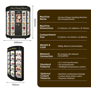 YISO 24 Unmanned Flower Vending Machine 24h Unmanned Self Service Commercial Outdoor Bouquet Vending Kiosk With Multiple Payment - Product Image 2