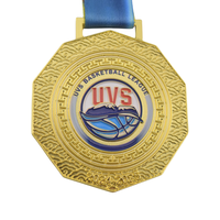 Médaille de la Ligue de Basketball Mongole en Or Brillant 3D en Relief, Personnalisée en Usine, de Haute Qualité, avec Impression UV pour Événements Sportifs