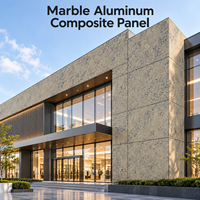 Panneau composite en aluminium marbré avec revêtement PE, veinage gris, 3 mm, taille personnalisée pour les murs décoratifs des halls d'hôtel