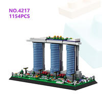 Wange 4217 Marina Bay Sands Singapour Blocs de construction créatifs en plastique Modèle de briques pour enfants Ensemble de blocs de construction éducatifs Jouet en plastique