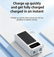 Batterie externe solaire étanche 30000mAh 40000mAh pour extérieur, chargeur solaire portable 10W avec lumière LED, Micro USB Type-C, camping, PVC