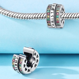<span class=keywords><strong>925</strong></span> <span class=keywords><strong>ALE</strong></span> Abalorios de Plata con Zirconia de Color Corazón Eterno, Clip de Posicionamiento, Hebilla de Fijación con Símbolo de Eternidad, Accesorios de Joyería DIY - Product Image 6