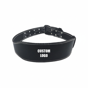 Cinturón de levantamiento de pesas con logotipo personalizado, cinturón de gimnasio de cuero PU de alta calidad, equipo de Fitness, soporte de espalda ancha, cinturón de levantamiento de pesas - Product Image 1