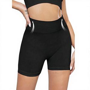 Shorts Deportivos de Cintura Alta para Mujer, Elásticos, Ajustados, de Spandex y Poliéster, para Entrenamiento, Ciclismo y Fitness - Product Image 1