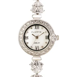 Pulseira feminina diamante cristal de relógio, joias de luxo quartzo