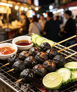 Boulettes de seiche congelées à l'encre de seiche naturelle, boulettes de fruits de mer noires pour Hot Pot Tom Yum, Halal, vente en gros, Asie du Sud-Est - Product Image 4
