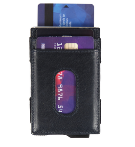 CardHog Genuine Leather RFID Blocking Credit Card <b>Holder</b> Unisex Minimalist Wallet with Snap Closure and Clear <b>ID</b> Window - Product Image 3