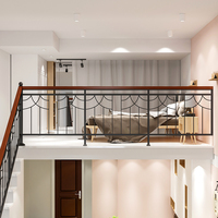 Main courante d'escalier moderne et simple en fer forgé, durable, légère (1,5 kg), à fixation au sol, avec design 3D pour hôtel
