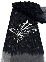 NI.AI 3D fleur brodée perlée séquence Net dentelle luxe Nigeria robe de mariée conception Tulle dentelle pour les femmes