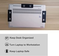 Support d'étagère en métal sous le bureau pour ordinateur portable pour ordinateur portable, Mac Mini, MacBook, clavier avec silicone anti-rayures (noir)