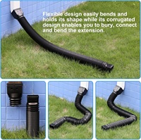 Plusgutter Lot de 2 extensions de gouttières noires 21 68 pouces tuyau de descente extensible en plastique pour l'arrosage et l'irrigation