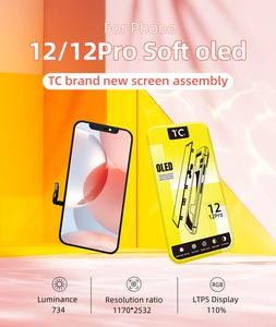 ชุดประกอบหน้าจอแสดงผล OLED แบบนุ่มสำหรับไอโฟน 12 12 โปรแผงเปลี่ยนจอ LCD ขนาด 6.61 นิ้ว ดิจิไทเซอร์ระบบสัมผัสแบบ In-cell - Product Image 1
