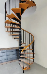 Escalera curvada personalizada Escalera moderna Indor Escalera de Caracol de lujo Fácil de instalar <span class=keywords><strong>Escaleras</strong></span> de seguridad para escape de incendios para habitación pequeña - Product Image 5
