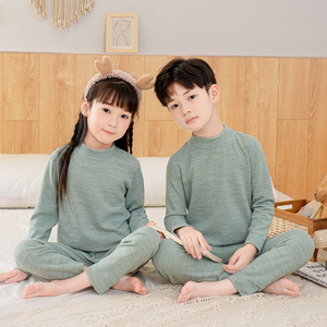 Pigiami da notte per bambini con biancheria intima termica lunga e spessa <span class=keywords><strong>invernale</strong></span> per bambini 2 pezzi - Product Image 2
